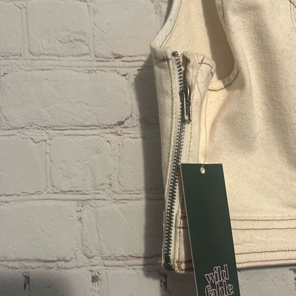 Wild Fable Cream Denim Crop Top - Size XXL - NWT - Picture 4 of 4